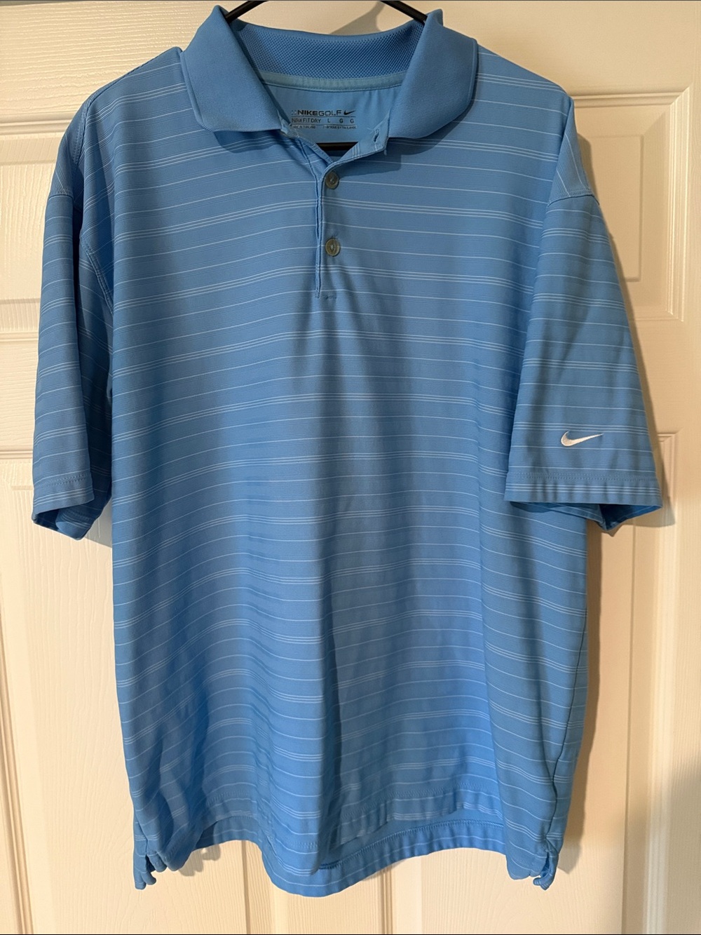 Nike Men’s Blue Striped Dri-FIT Polo